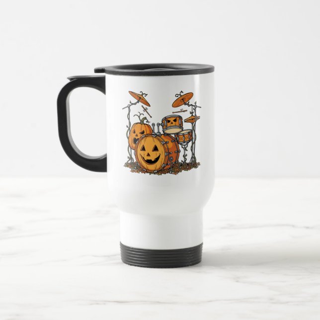 Caneca Térmica Conjunto de Tambores de Abóbora de Halloween (Esquerda)