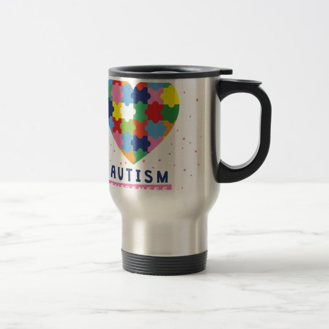 Caneca Térmica consciência rosa sobre autismo (Direita)