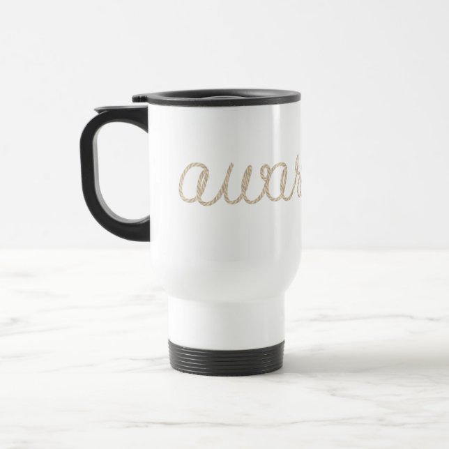 Caneca Térmica Conscientização Cordão Texto Em Branco (Esquerda)