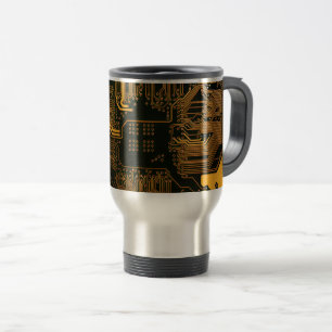Caneca Térmica Conselho Nerd de saída PCB Laranja Circuito Eletrô