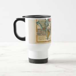 Caneca Térmica Continentes Antigos do Mapa Mundial dos Anos 1700