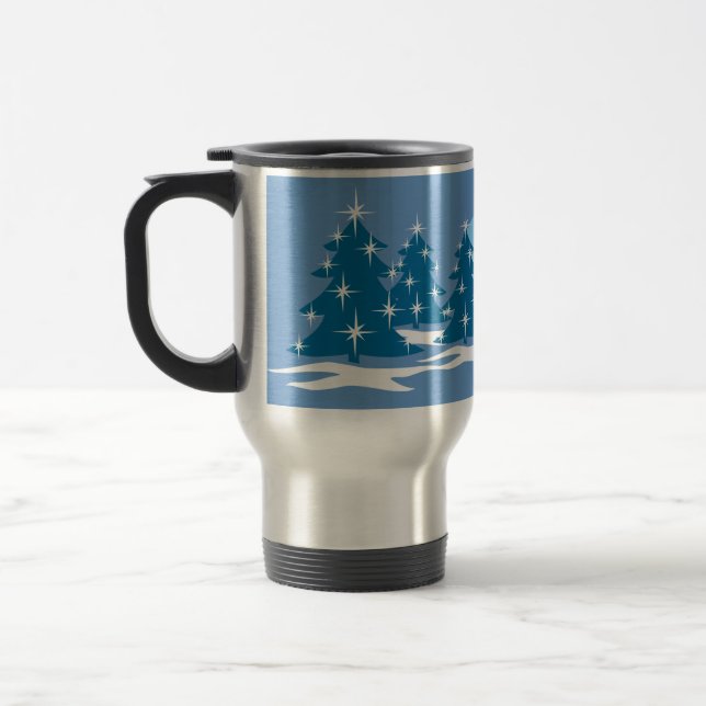 Caneca Térmica Copo azul festivo do Natal do copo de café da (Esquerda)