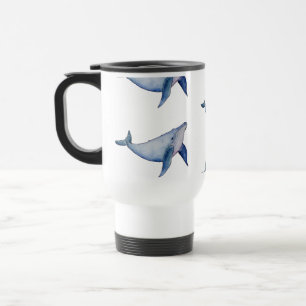 Caneca Térmica Copo de café reusável da baleia bonito do