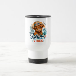 Caneca Térmica Copo de Viagem Highland Cow Island Vibes