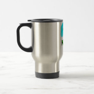 Caneca Térmica Cor de água verde azul adicione seu nome ao texto