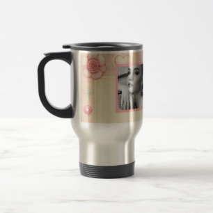 Caneca Térmica Cor-de-rosa-rosa-vírgula cor-de-rosa-floral