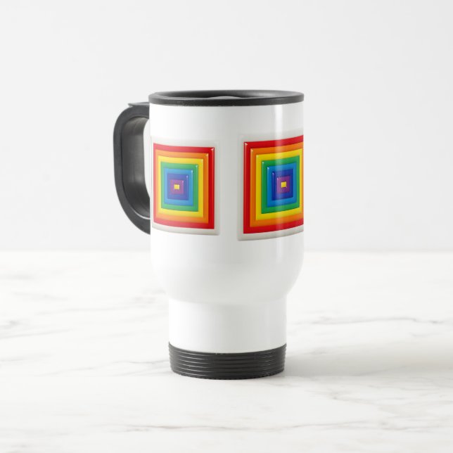 Caneca Térmica Cor Pop Geométrico Moderno (Frente Esquerda)