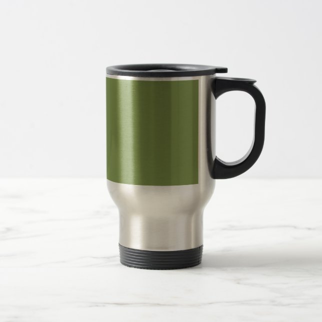 Caneca Térmica Cor Sólida de Fundo Verde do Moss Personalize isso (Direita)