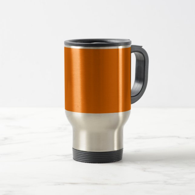 Caneca Térmica Cor Sólida Laranja de Segurança (Frente Esquerda)