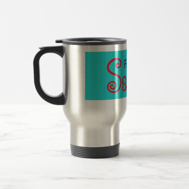 Caneca Térmica Cor Sólida Turquesa Média (Esquerda)