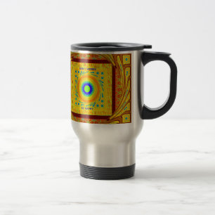 Caneca Térmica Cor Vermelho Dourado Africano Tradicional