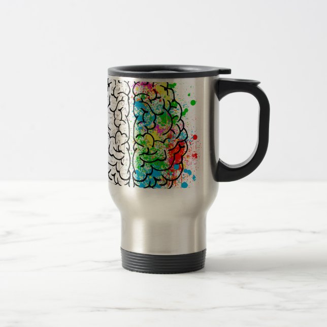 Caneca Térmica coração de ideia de psicologia da mente cerebral (Direita)