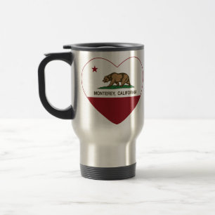 Caneca Térmica coração de monterey da bandeira de Califórnia