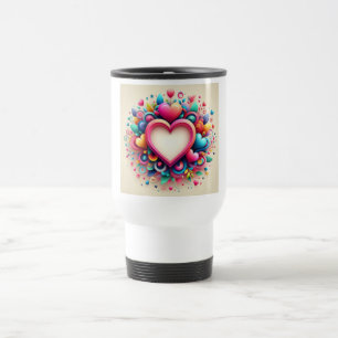 Caneca Térmica Coração do Dia de os namorados Colorido Bonito