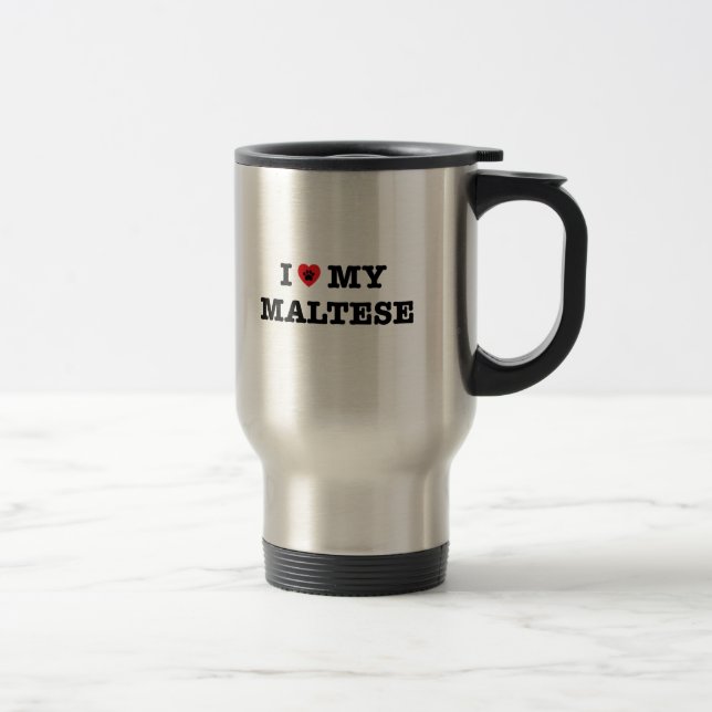 Caneca Térmica Coração o meu maltês (Direita)