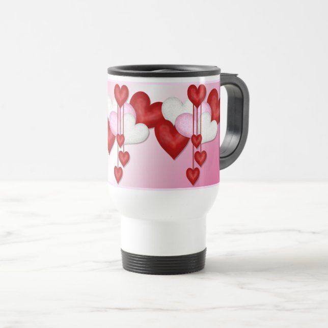 Caneca Térmica Coração Romântico Decor Mug (Frente Esquerda)