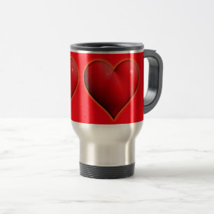 Caneca Térmica Coração vermelho brilhante 3-D