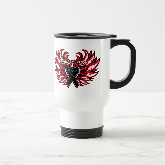 Caneca Térmica Coração Wings.png da consciência da melanoma (Direita)