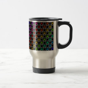 Caneca Térmica Corações Arco-Íris