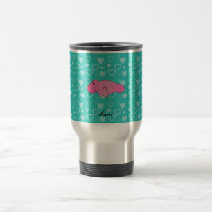 Caneca Térmica Corações cor-de-rosa conhecidos personalizados d