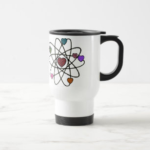 Caneca Térmica Corações Impressos de Leopardo do Dia dos Namorado