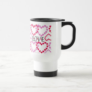 Caneca Térmica Corações Pequenos Rosa Vermelho AMOR