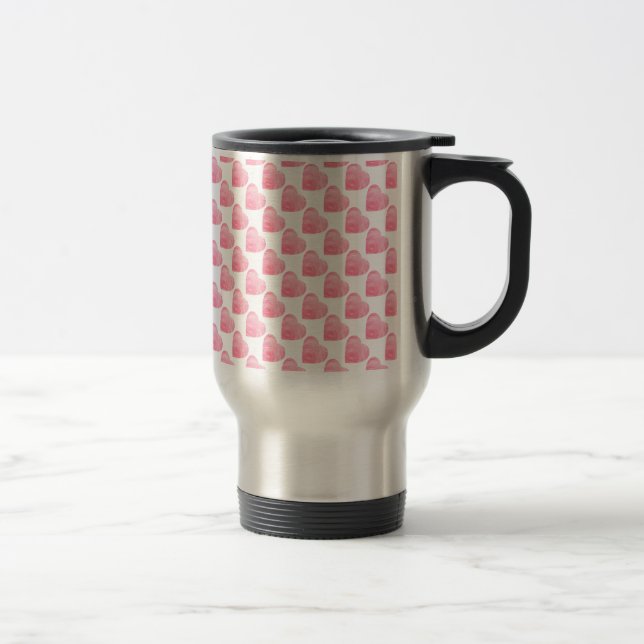 Caneca Térmica Corações Rosa (Direita)
