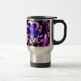 Caneca Térmica Corações roxos