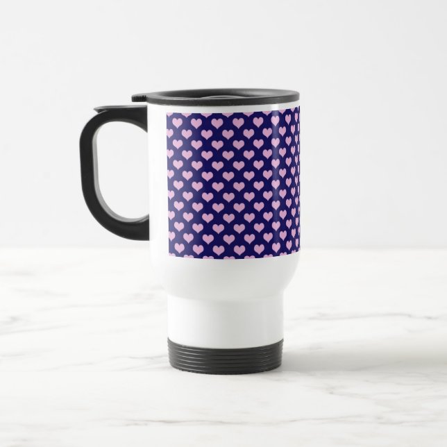 Caneca Térmica Corações Roxos E Rosa (Esquerda)