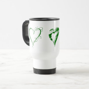 Caneca Térmica Corações Verdes, Amor, Romance, Dia de os namorado
