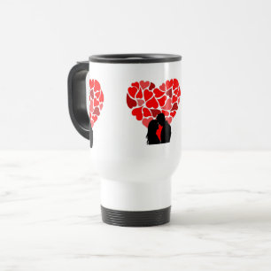Caneca Térmica Corações Vermelhos namorados