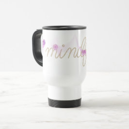 Caneca Térmica Corda MINDFUL com Flores Abstratas Rosa