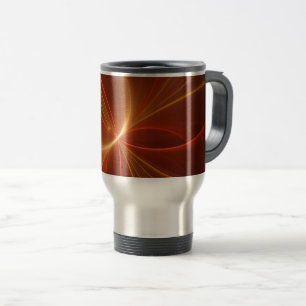 Caneca Térmica Cores Quentes Modernas de Arte Fractal Mística Abs