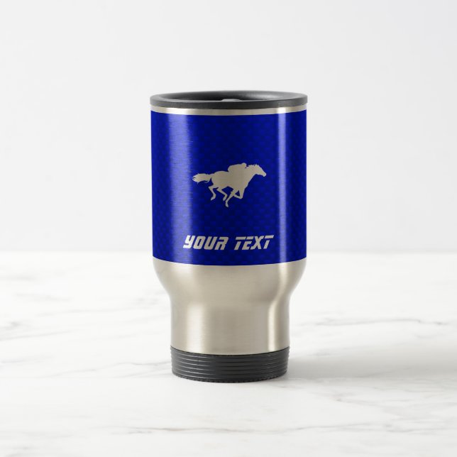 Caneca Térmica Corrida de cavalos azul (Centro)