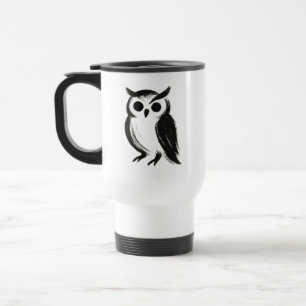 Caneca Térmica Coruja Minimalista – Ilustração de Animal com Pinc