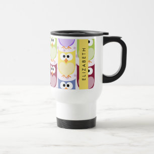 Caneca Térmica Corujas Bonitas, Padrões De Coruja, Corujas Colori