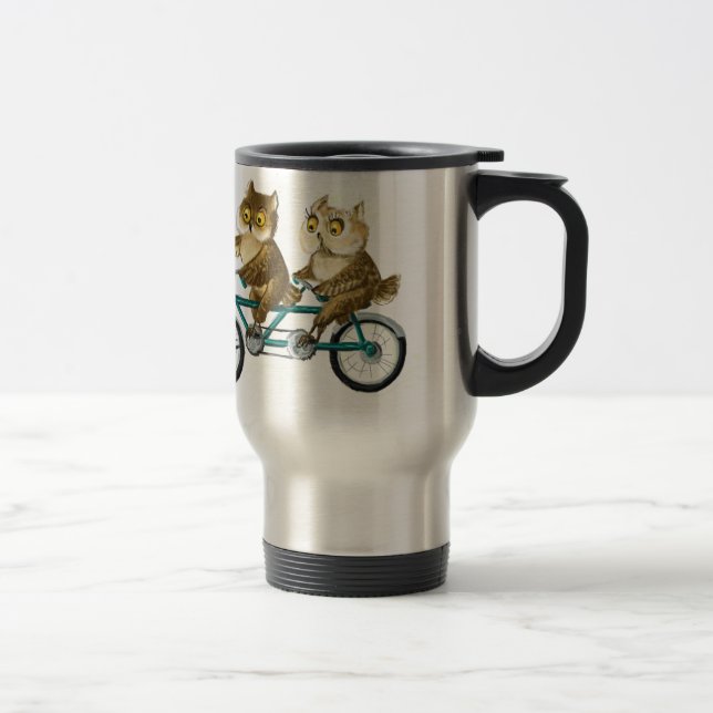 Caneca Térmica Corujas de bicicleta (Direita)