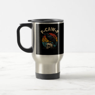 Caneca Térmica Corvo Antigo F-Caw-F Pássaro Corvo Humor Meme Engr