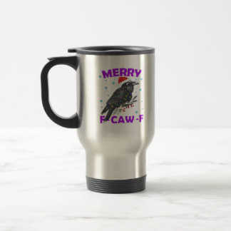 Caneca Térmica Corvo Divertido Natal Clássico Estilo Vintage