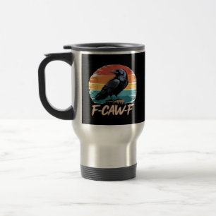 Caneca Térmica Corvo F-Caw-F Humor Engraçado Gótico Retrô Clássic