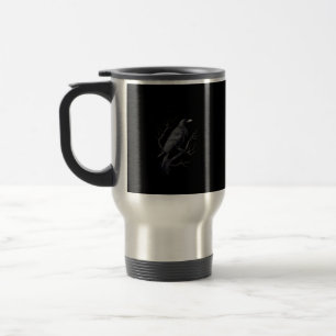 Caneca Térmica Corvo, F-Caw-F Pássaro Engraçado Lua Gótico Humor