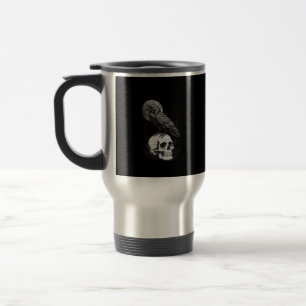 Caneca Térmica Corvo, F-Caw-F Pássaro Engraçado Lua Gótico Humor