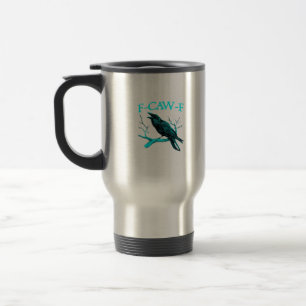 Caneca Térmica Corvo F-Caw-F Pássaro Engraçado Retro