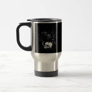 Caneca Térmica Corvo, F-Caw-F Pássaro Lua Gótico Humor Adulto