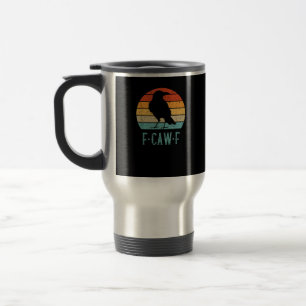 Caneca Térmica Corvo F-Caw-F Pássaro Retro Pôr do Sol Vintage F-C
