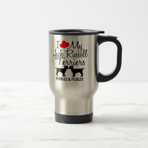 Caneca Térmica Costume Amo Meu Dois Jack Russell Terriers Mug