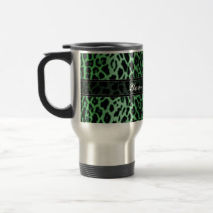 Caneca Térmica Costume animal do impressão do leopardo verde