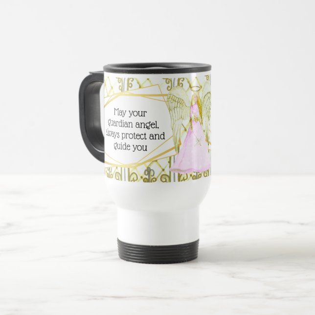 Caneca Térmica Cota angélica das janelas angélicas com anjo do tu (Frente Esquerda)