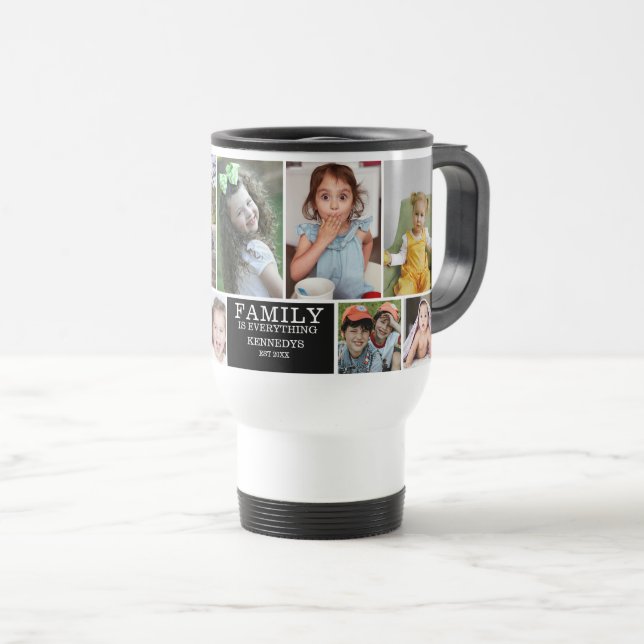 Caneca Térmica Cotação Personalizada da Família 10 Nome da Colage (Frente Esquerda)