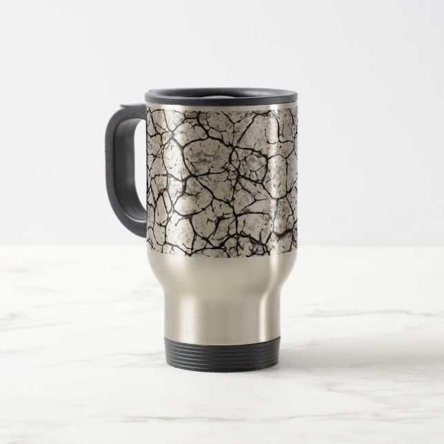 Caneca Térmica Cracked Marble Digital Pattern (Frente Esquerda)